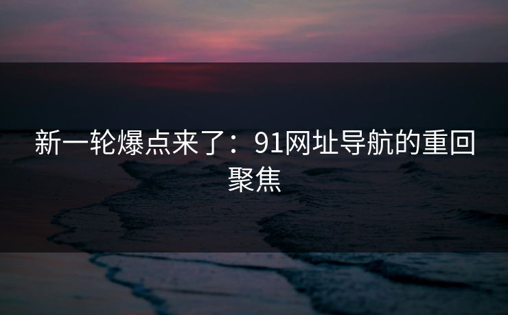 新一轮爆点来了：91网址导航的重回聚焦